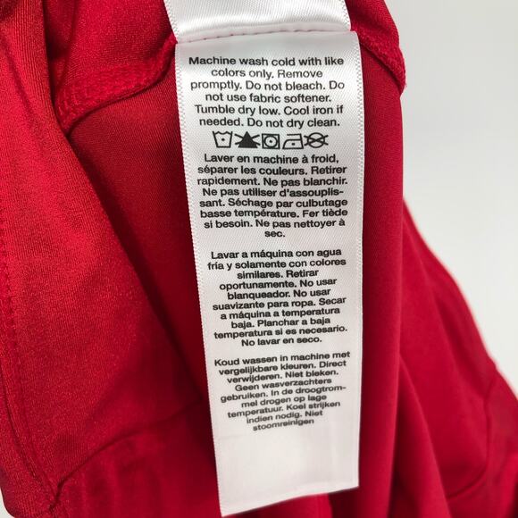 DKNY Womens Athletic Leggings XL Red High Waist 7/8 Length Pockets NWT - Picture 11 of 12